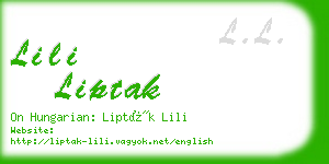 lili liptak business card